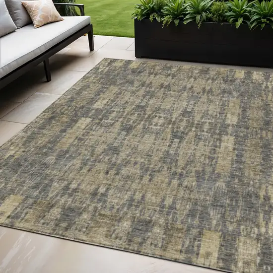 Gray Moroccan Washable Non Skid Indoor Outdoor Area Rug Photo 1