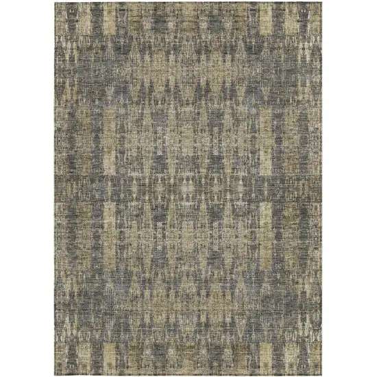 Gray Moroccan Washable Non Skid Indoor Outdoor Area Rug Photo 6