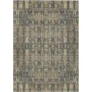 Photo of Gray Moroccan Washable Non Skid Indoor Outdoor Area Rug