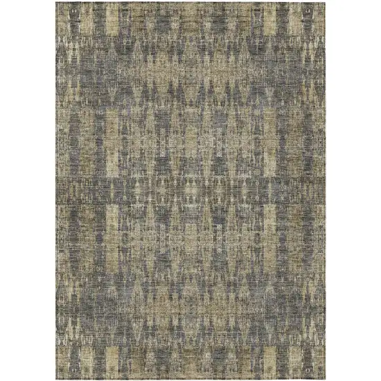 Gray Moroccan Washable Non Skid Indoor Outdoor Area Rug Photo 2