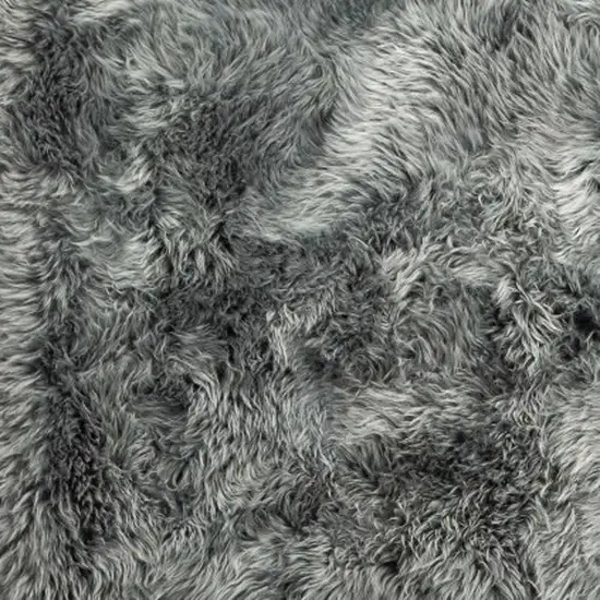 Gray Natural Rectangular Sheepskin Area Rug Photo 7