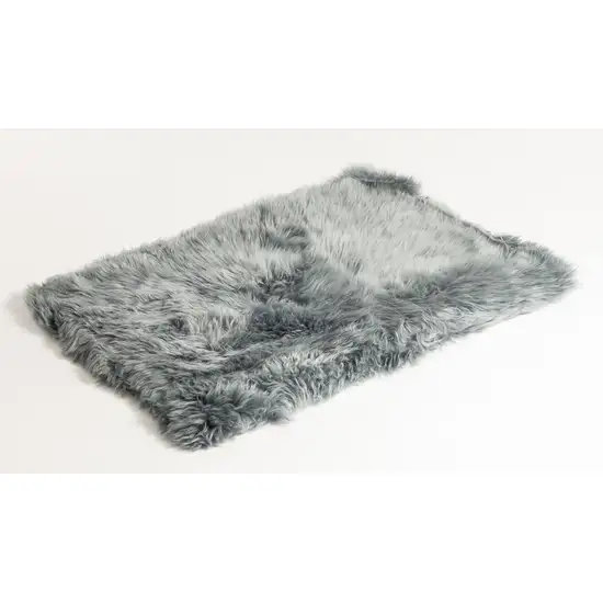 Gray Natural Rectangular Sheepskin Area Rug Photo 2