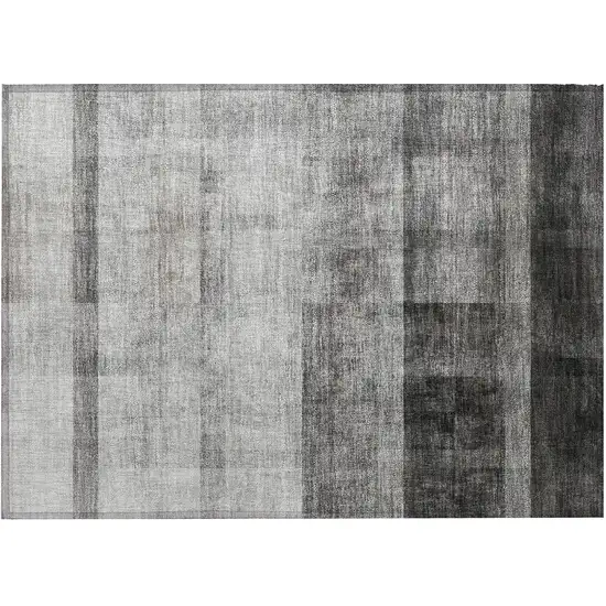 Gray Ombre Washable Non Skid Indoor Outdoor Area Rug Photo 5