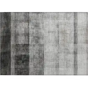 Photo of Gray Ombre Washable Non Skid Indoor Outdoor Area Rug