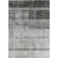 Photo of Gray Ombre Washable Non Skid Indoor Outdoor Area Rug