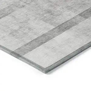 Photo of Gray Ombre Washable Non Skid Indoor Outdoor Area Rug