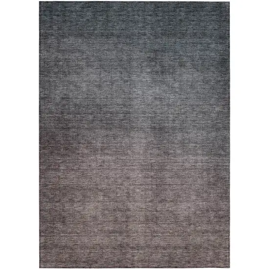 Gray Ombre Washable Non Skid Indoor Outdoor Area Rug Photo 2