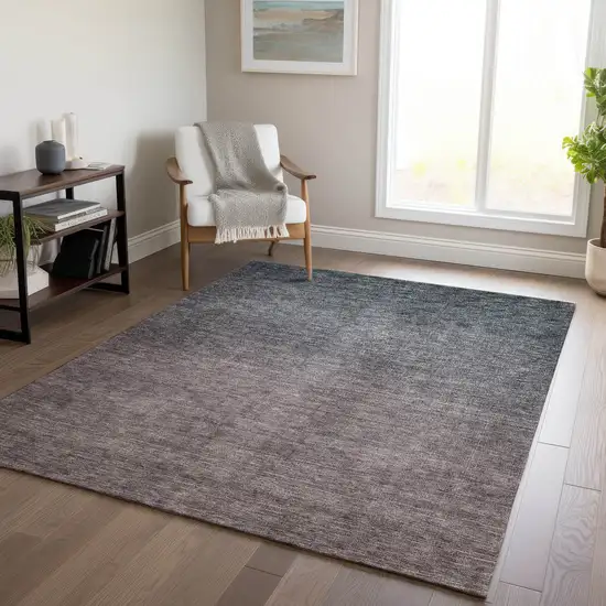 Gray Ombre Washable Non Skid Indoor Outdoor Area Rug Photo 8