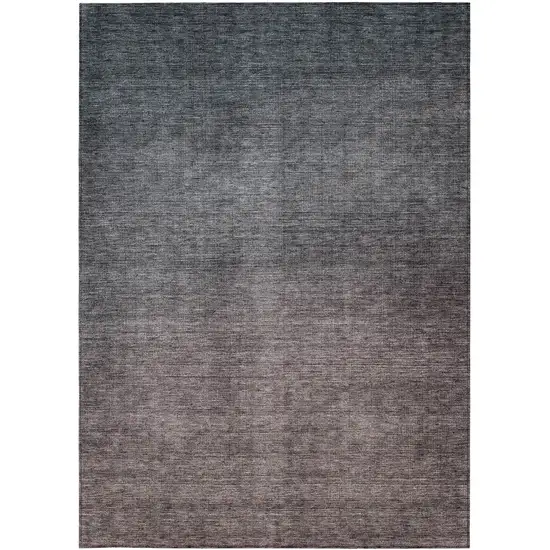 Gray Ombre Washable Non Skid Indoor Outdoor Area Rug Photo 6