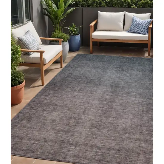 Gray Ombre Washable Non Skid Indoor Outdoor Area Rug Photo 1