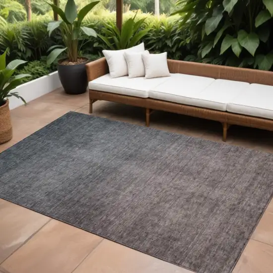 Gray Ombre Washable Non Skid Indoor Outdoor Area Rug Photo 1