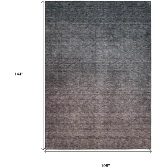 Gray Ombre Washable Non Skid Indoor Outdoor Area Rug Photo 3