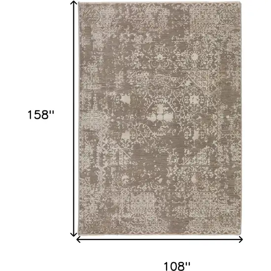 Gray Oriental Area Rug With Fringe Photo 6