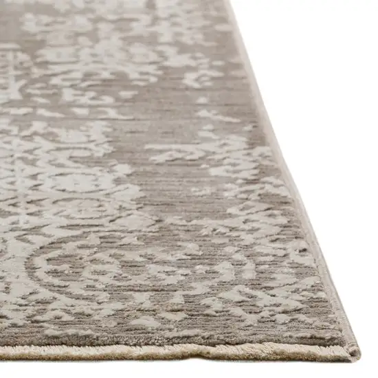 Gray Oriental Area Rug With Fringe Photo 5