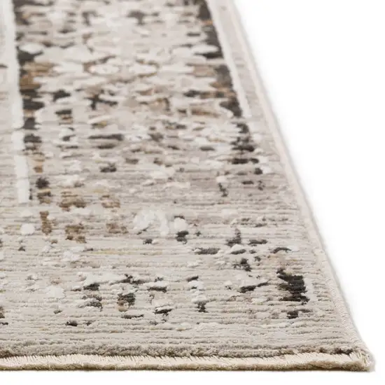 Gray Oriental Area Rug With Fringe Photo 5