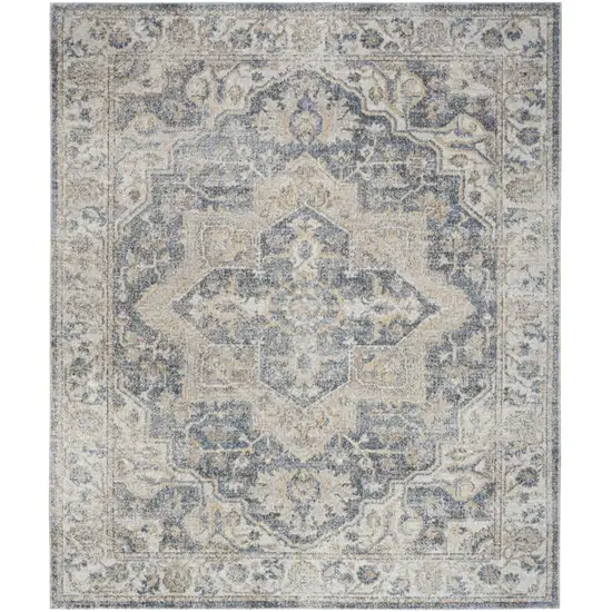 Gray Oriental Power Loom Area Rug Photo 1