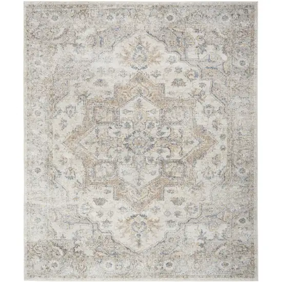 Gray Oriental Power Loom Area Rug Photo 1