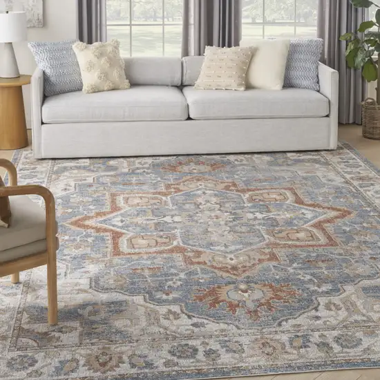 Gray Oriental Power Loom Area Rug Photo 6