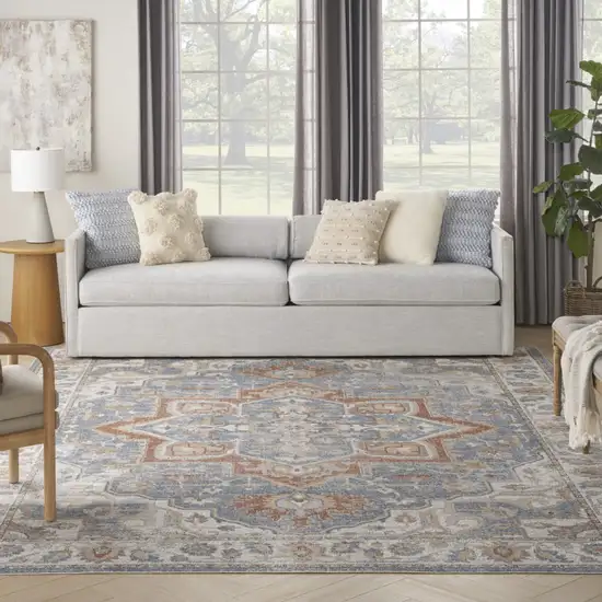 Gray Oriental Power Loom Area Rug Photo 7