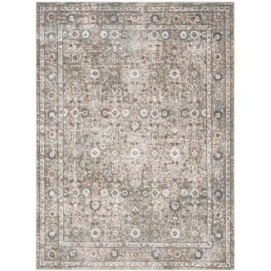 Gray Oriental Power Loom Area Rug Photo 1