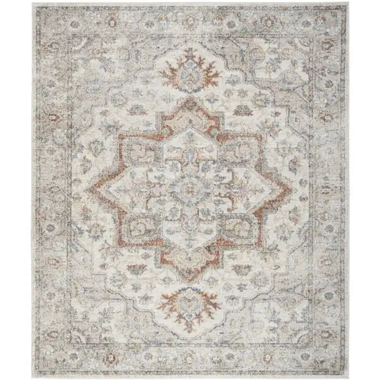 Gray Oriental Power Loom Area Rug Photo 1