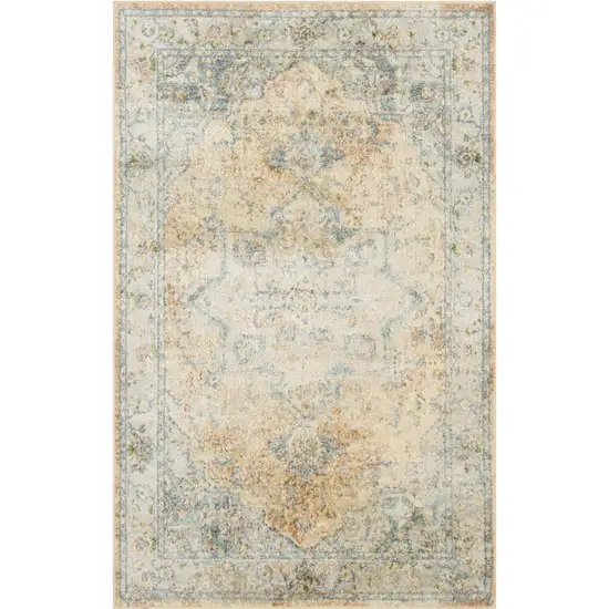 Gray Oriental Power Loom Distressed Area Rug Photo 6