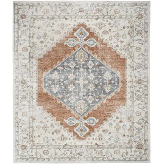 Gray Oriental Power Loom Distressed Area Rug Photo 1