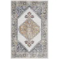 Photo of Gray Oriental Power Loom Distressed Washable Area Rug