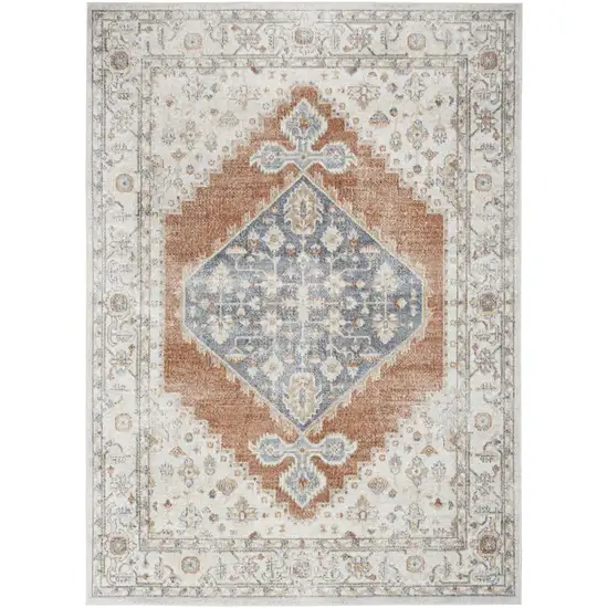 Gray Oriental Power Loom Distressed Washable Area Rug Photo 1