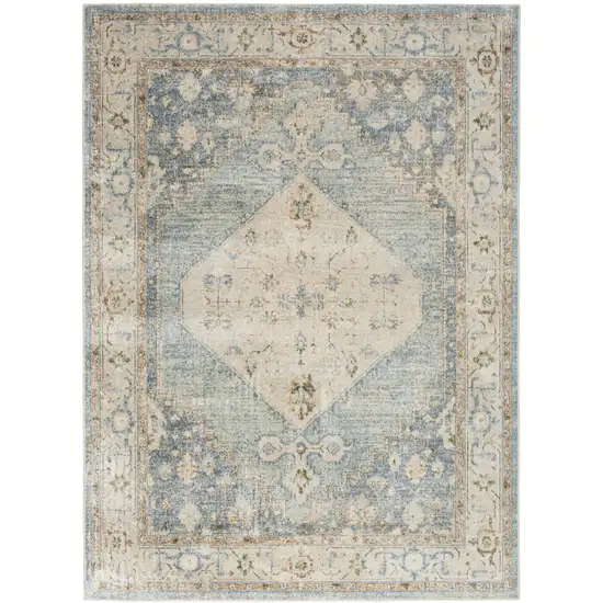 Gray Oriental Power Loom Distressed Washable Area Rug Photo 1