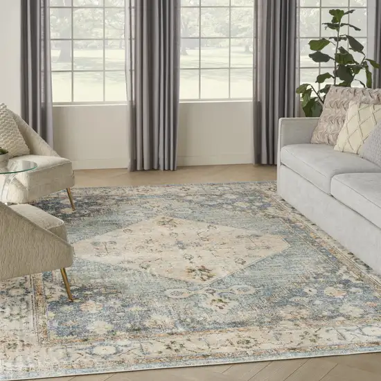 Gray Oriental Power Loom Distressed Washable Area Rug Photo 9