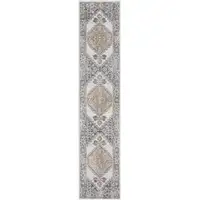 Photo of Gray Oriental Power Loom Distressed Washable Runner Rug