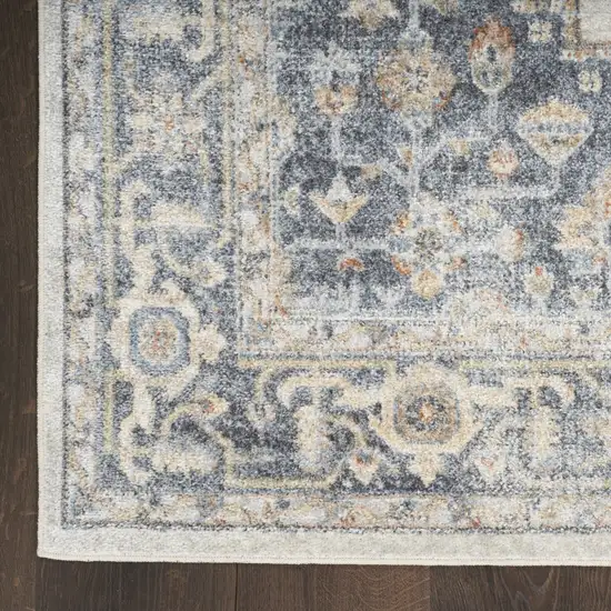 Gray Oriental Power Loom Distressed Washable Runner Rug Photo 6