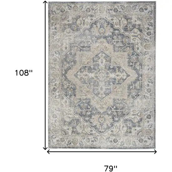 Gray Oriental Power Loom Washable Area Rug Photo 7