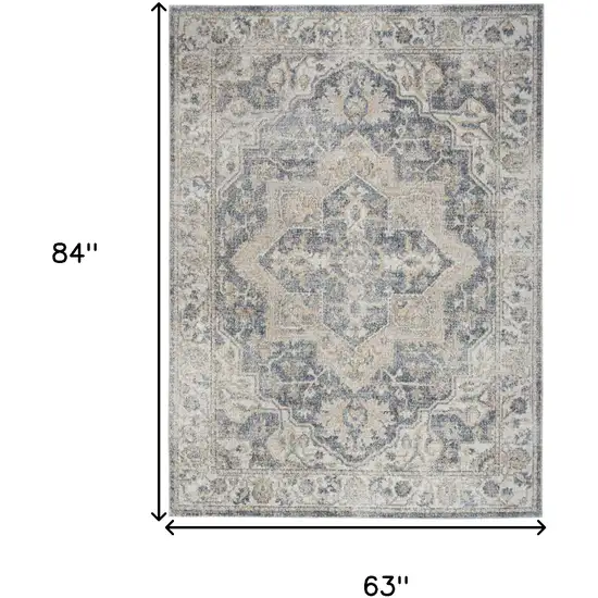 Gray Oriental Power Loom Washable Area Rug Photo 7