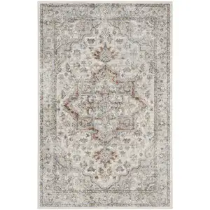 Photo of Gray Oriental Power Loom Washable Area Rug