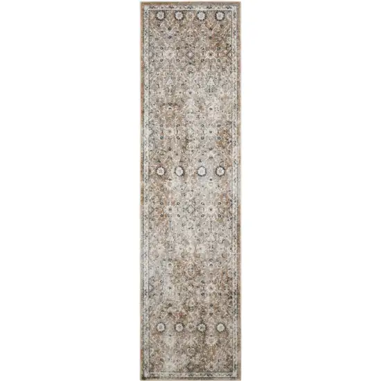 Gray Oriental Power Loom Washable Area Rug Photo 1