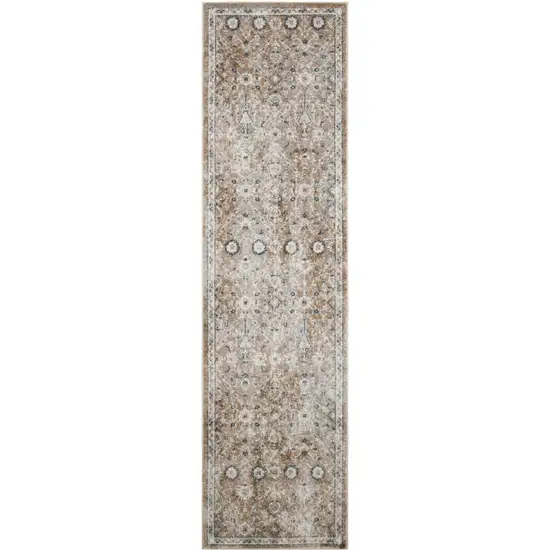 Gray Oriental Power Loom Washable Area Rug Photo 8