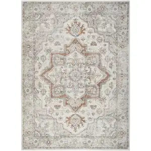 Photo of Gray Oriental Power Loom Washable Area Rug