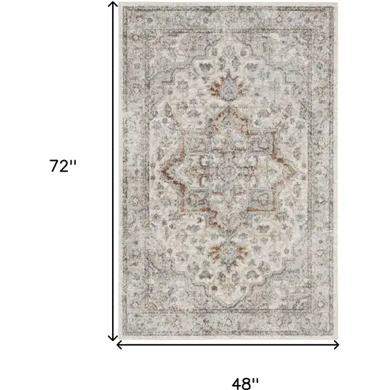 Gray Oriental Power Loom Washable Area Rug Photo 6