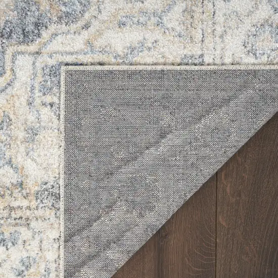 Gray Oriental Power Loom Washable Runner Rug Photo 3