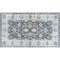 Photo of Gray Oriental Washable Area Rug With UV Protection