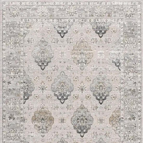 Gray Oriental Washable Non Skid Area Rug Photo 5