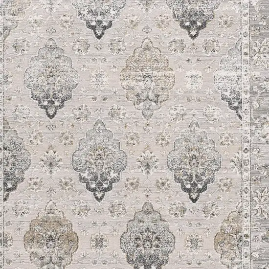 Gray Oriental Washable Non Skid Area Rug Photo 3