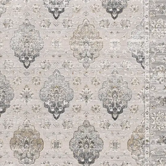 Gray Oriental Washable Non Skid Area Rug Photo 4