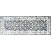Photo of Gray Oriental Washable Runner Rug With UV Protection
