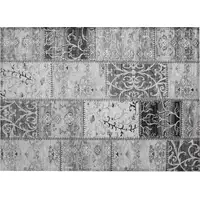 Photo of Gray Patchwork Washable Non Skid Indoor Outdoor Area Rug