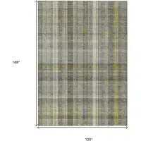 Photo of Gray Plaid Washable Non Skid Indoor Outdoor Area Rug