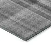 Photo of Gray Plaid Washable Non Skid Indoor Outdoor Area Rug