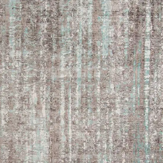 Gray and Aqua Abstract Stripes Power Loom Area Rug Photo 7